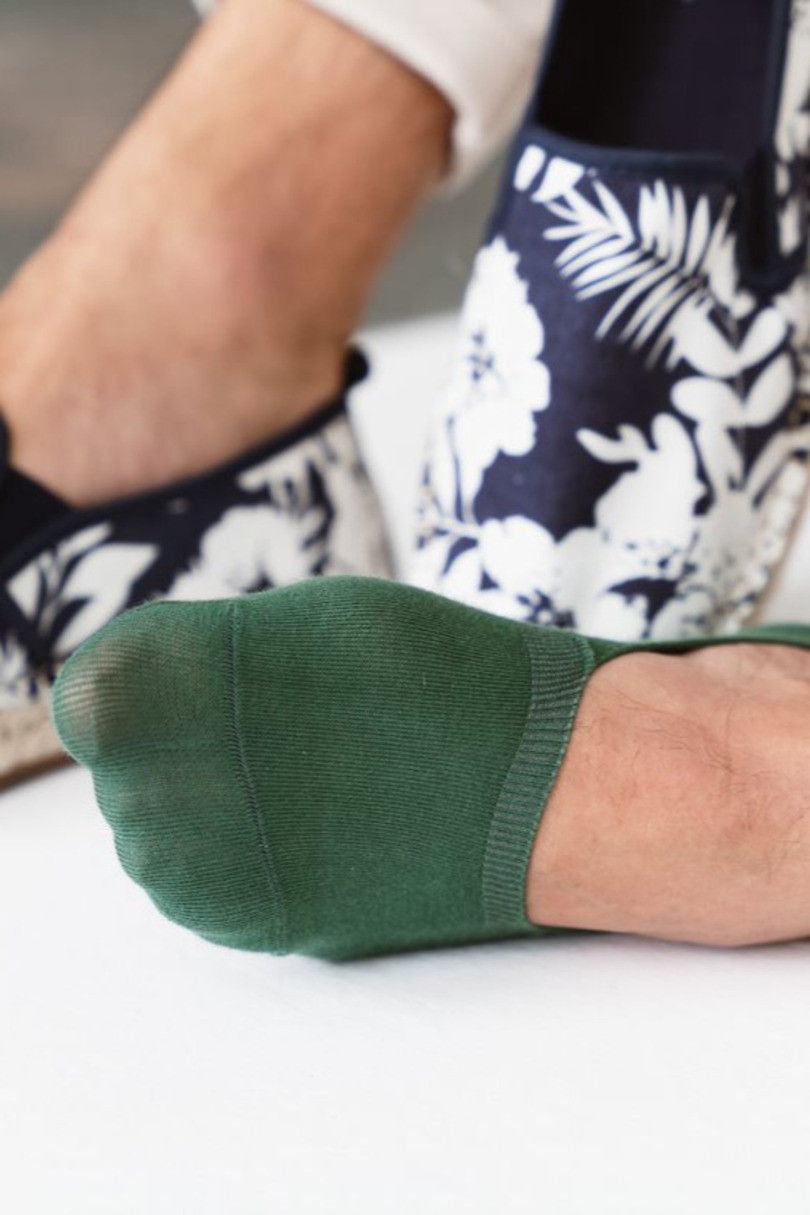 Pánské bavlněné ponožky se silikonem 058 zelená 44-46