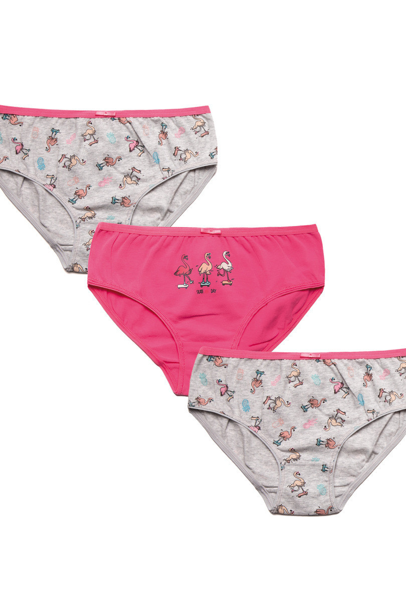 Dívčí kalhotky BIKINI G-579BI růžovo-šedá 140-146