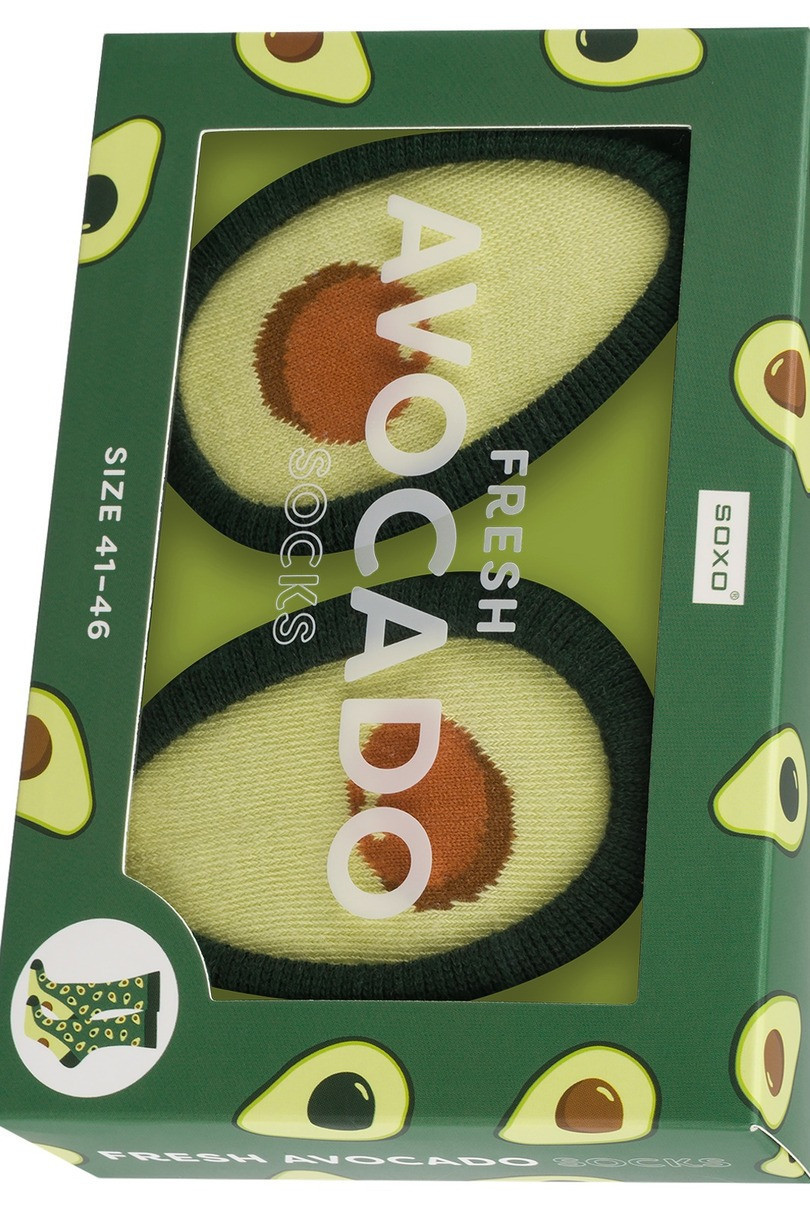 Pánské ponožky SOXO Avokádo, v krabičce - ENG zelená 41-46