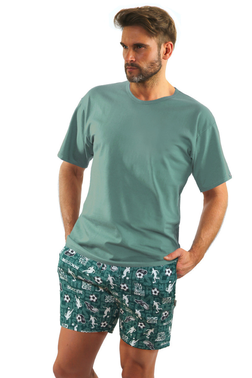 Pánské pyžamo s krátkými rukávy 2242/11 zelená M