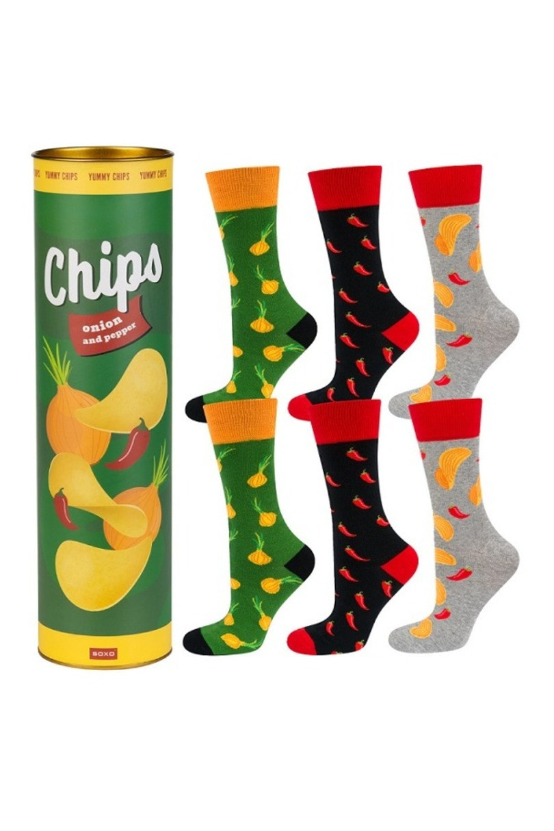 Pánské ponožky v tubě - Chips, 3 páry MULTIKOLOR 40-45