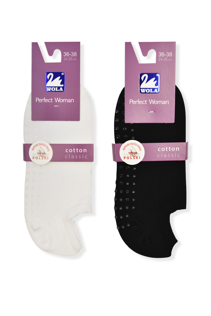 Hladké dámské ponožky + ABS Bílá 33/35