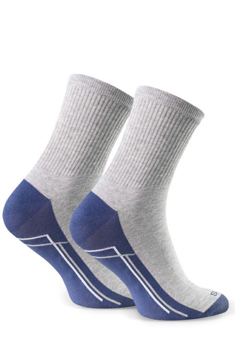 Pánské sportovní ponožky 057 MELANŽOVÁ SVĚTLE ŠEDÁ 41-43