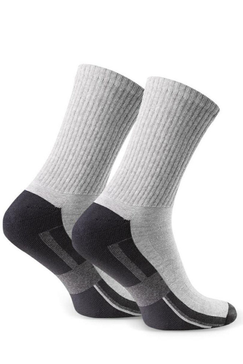 Pánské polofroté sportovní ponožky 047 MELANŽOVÁ SVĚTLE ŠEDÁ 41-43