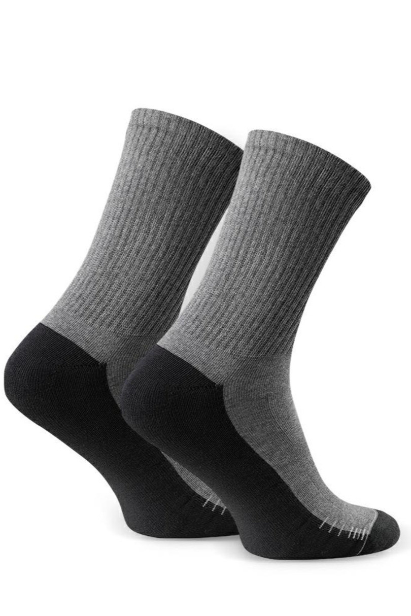 Pánské polofroté sportovní ponožky 047 MELANŽOVĚ ŠEDÁ 44-46