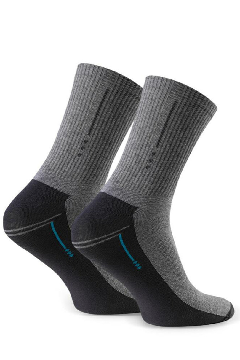 Pánské sportovní ponožky 057 MELANŽOVĚ ŠEDÁ 44-46