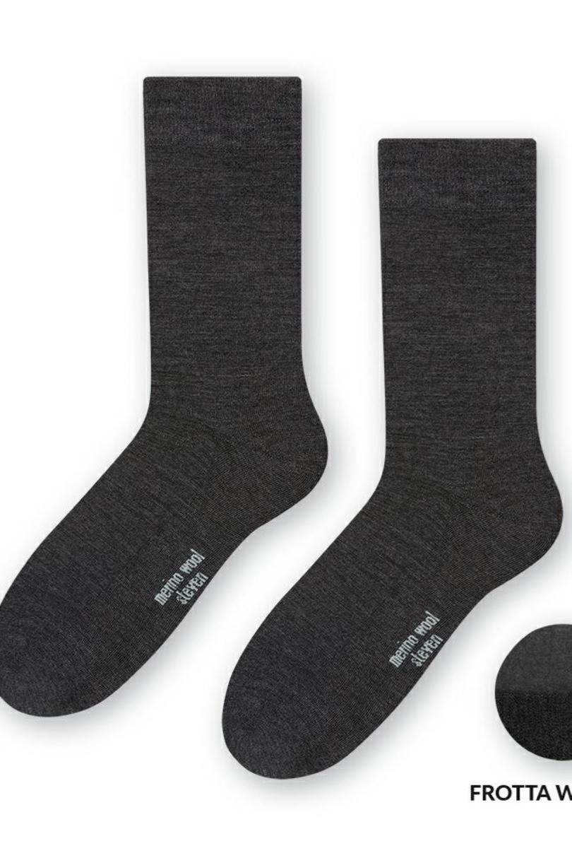 Pánské ponožky - polofroté MERINO WOOL 130 GRAFITOVÁ MELANŽ 41-43