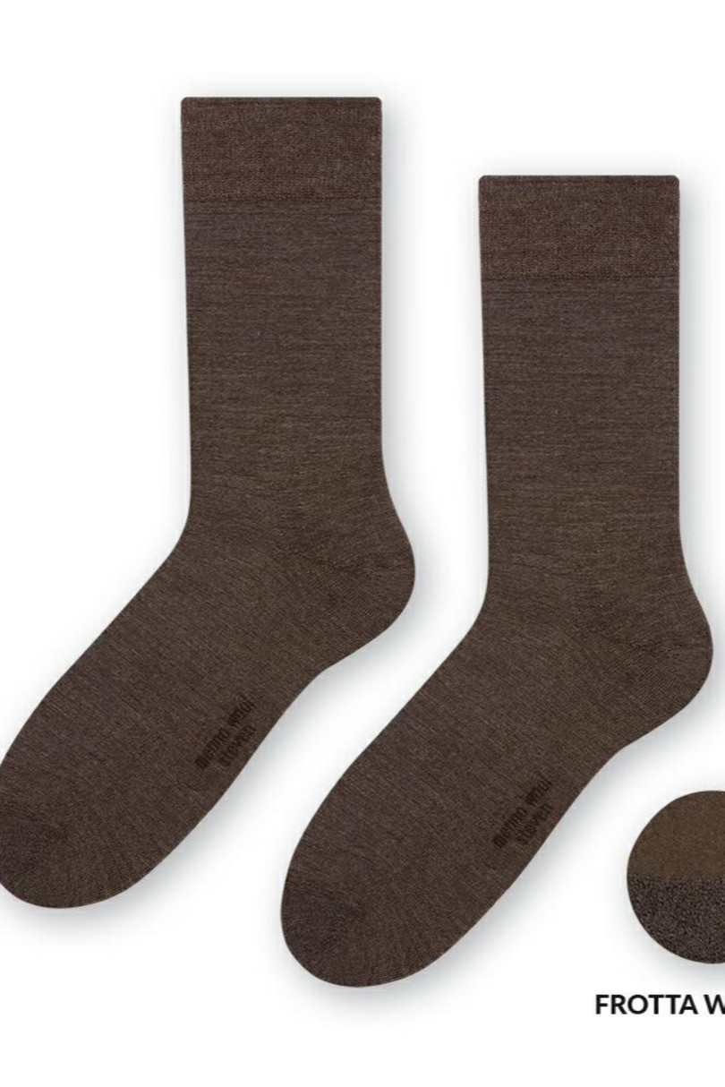 Pánské ponožky - polofroté MERINO WOOL 130 BRONZOVÁ MELANŽE 41-43