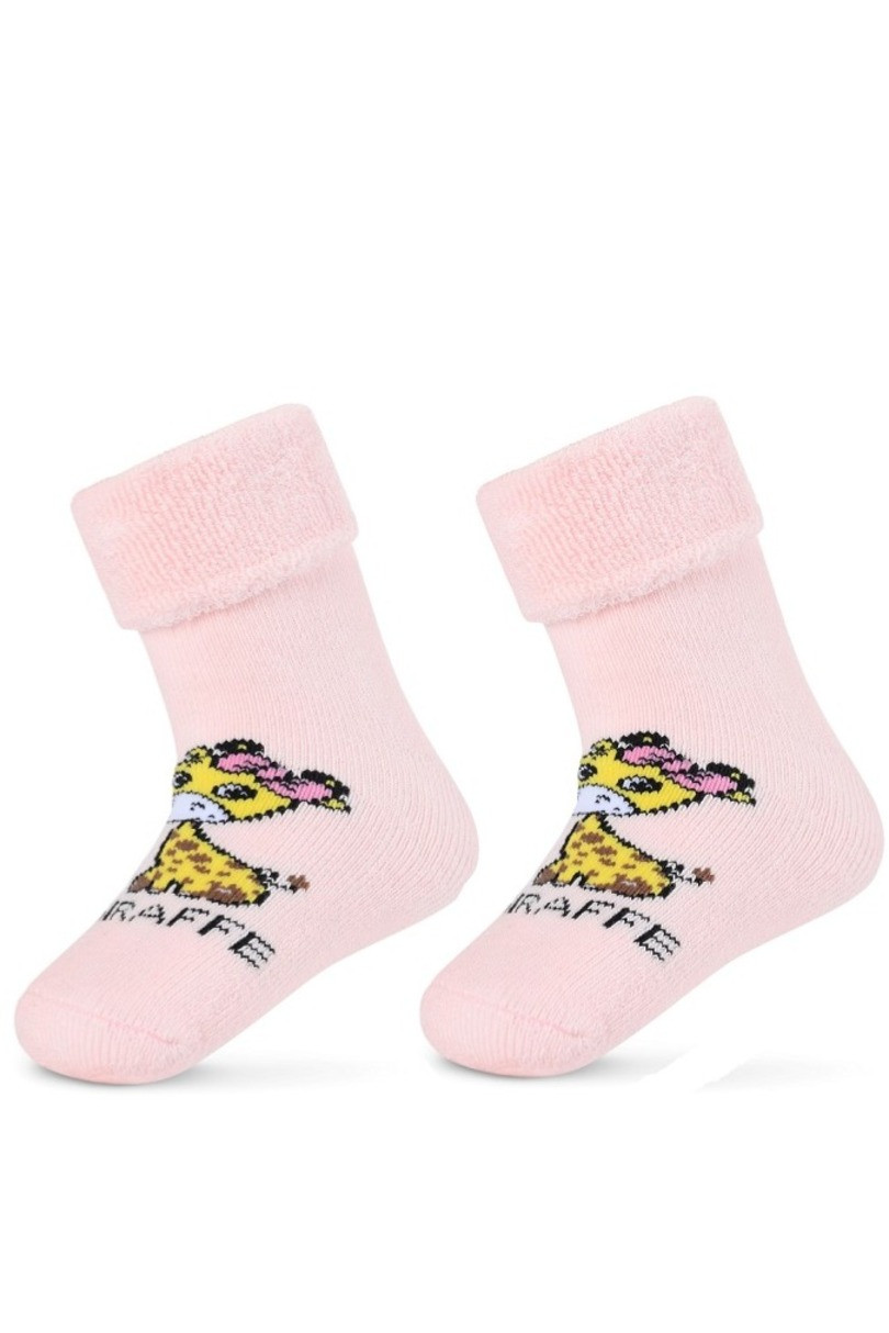 Dětské ponožky froté s ABS Růžová 12-14