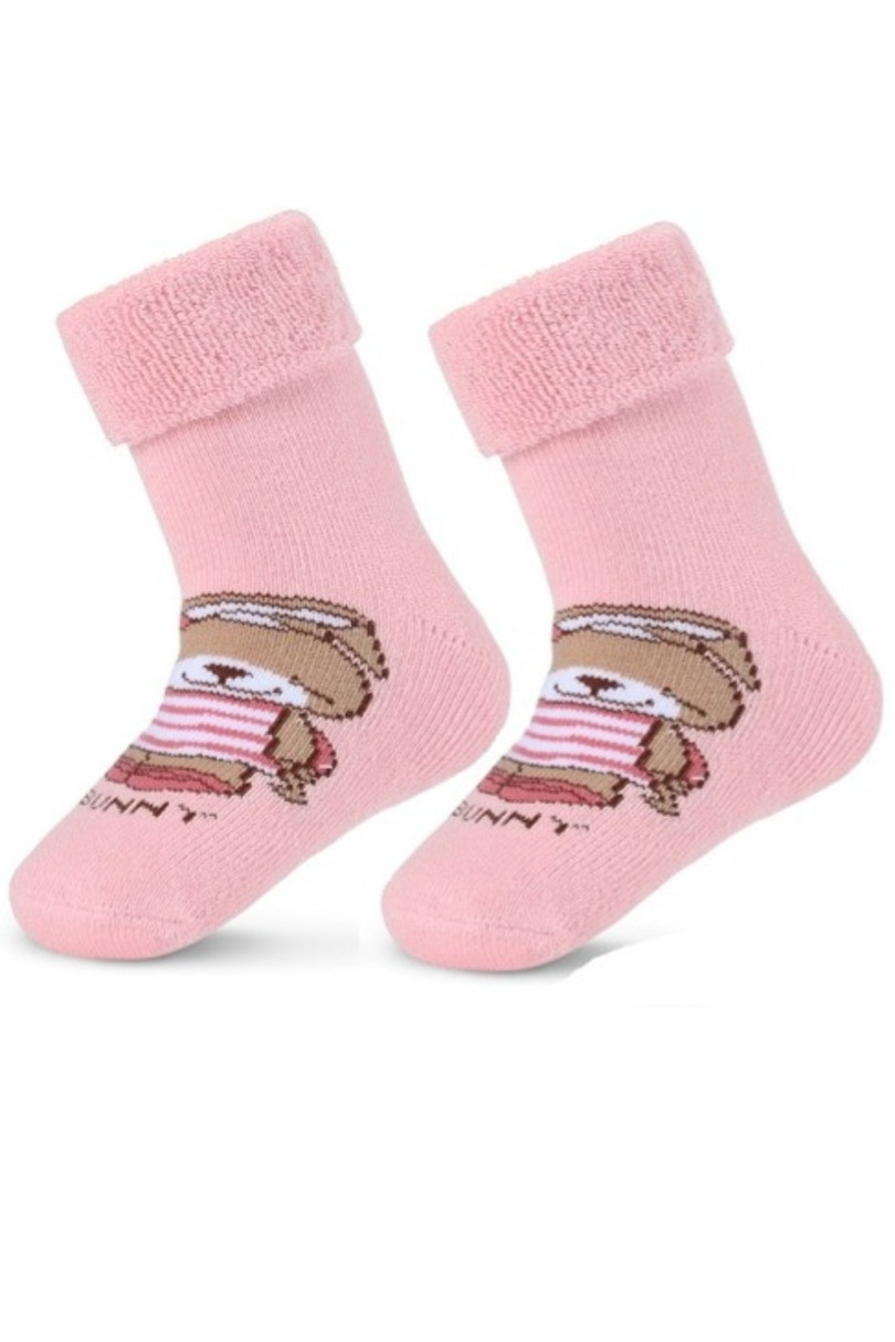 Dětské ponožky froté s ABS TMAVĚ ČERVENÁ 12-14