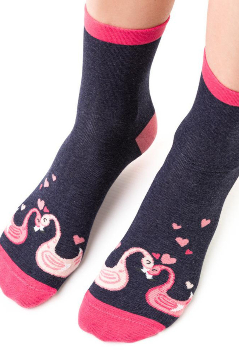 Dámské valentýnské ponožky 136 DENIM MÉLANGE 38-40