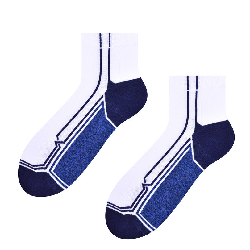 Pánské vzorované ponožky 054 BÍLÁ A NAVY 38-40