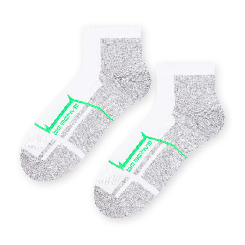 Pánské vzorované ponožky 054 bílá/m.J.šedá 38-40