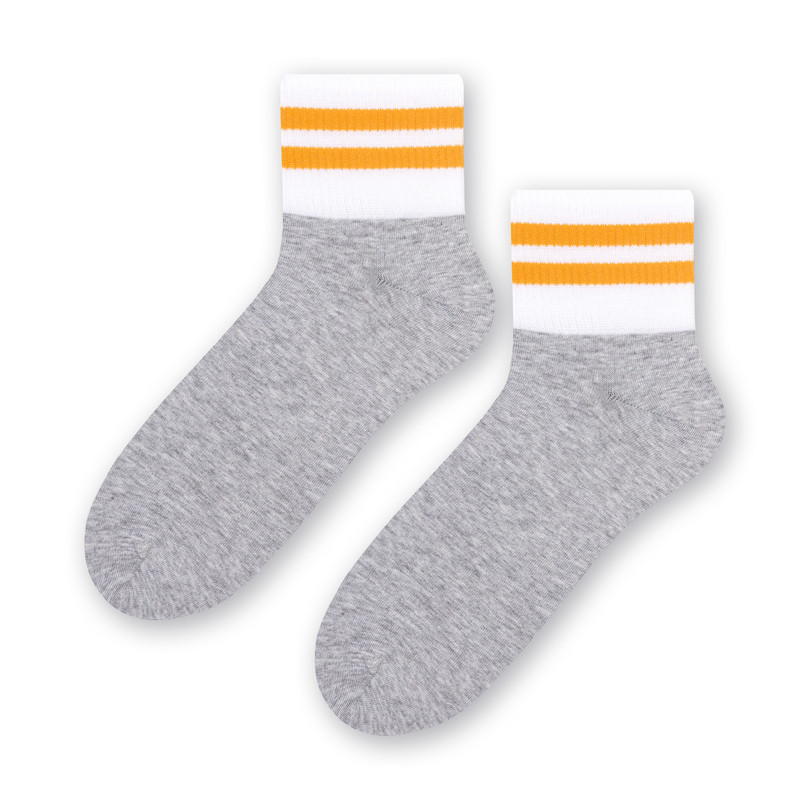 Pánské vzorované ponožky 054 M.J.šedá/žlutá 38-40