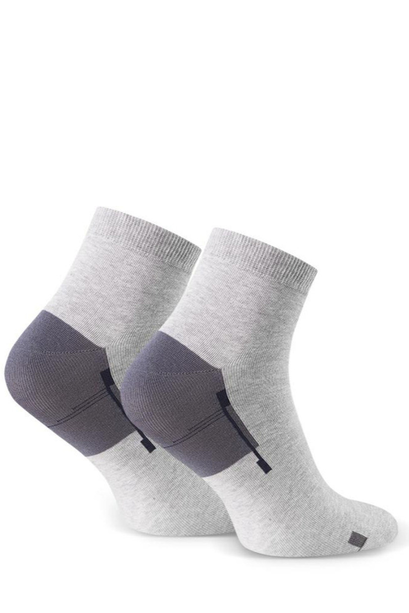 Pánské vzorované ponožky 054 MELANŽOVÁ SVĚTLE ŠEDÁ 38-40
