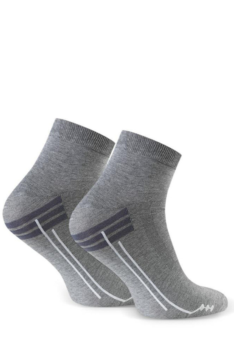 Pánské vzorované ponožky 054 MELANŽOVĚ ŠEDÁ 38-40