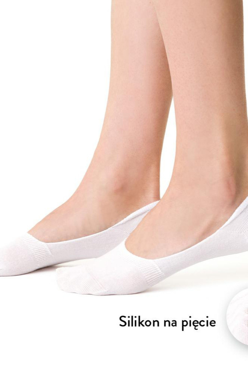 Dámské bavlněné ponožky se silikonem 058 bílá 35-37