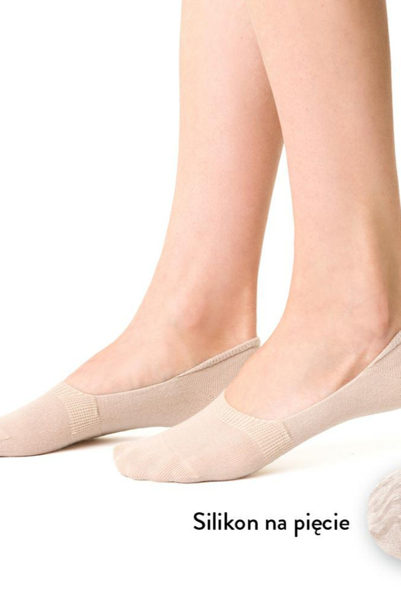 Dámské bavlněné ponožky se silikonem 058 SVĚTLE BÉŽOVÁ 35-37