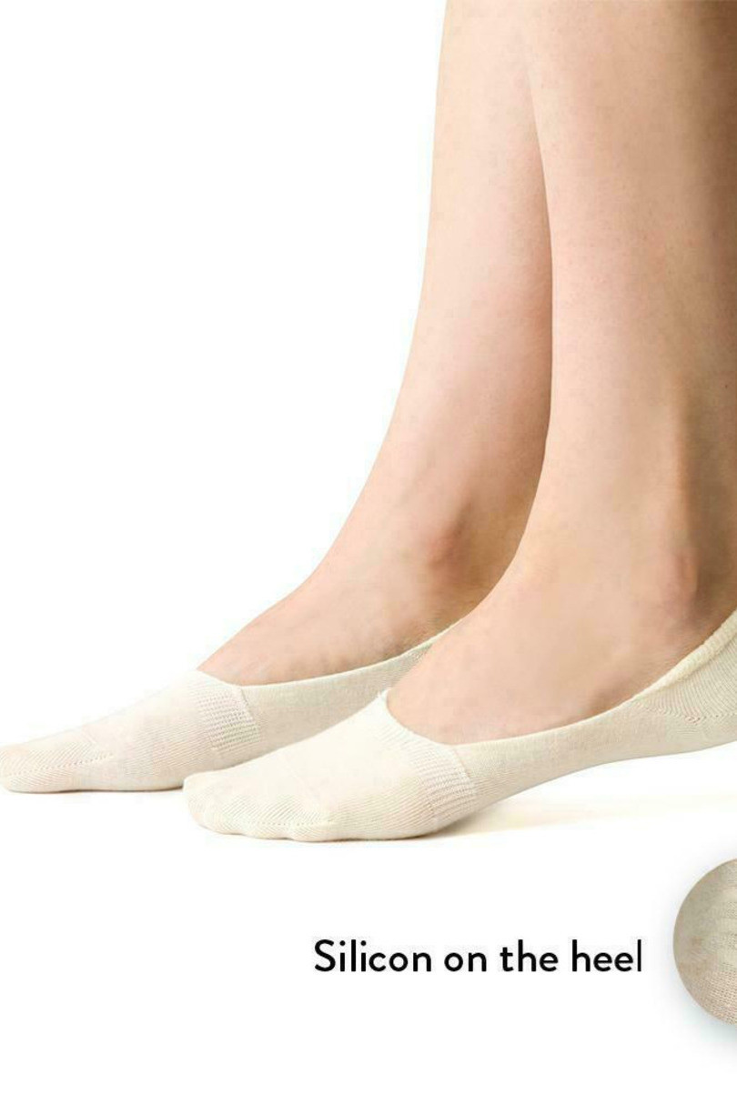 Dámské bavlněné ponožky se silikonem 058 Žlutá 35-37