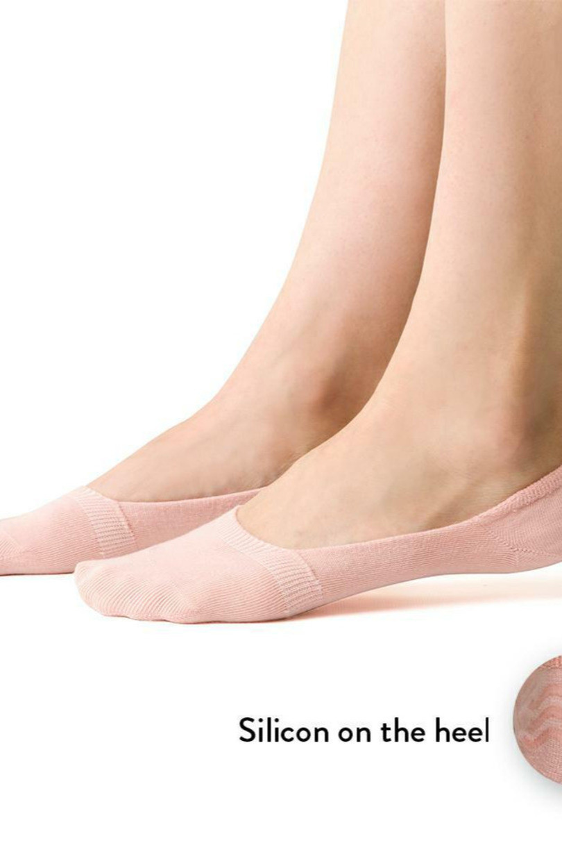 Dámské bavlněné ponožky se silikonem 058 Růžová 35-37