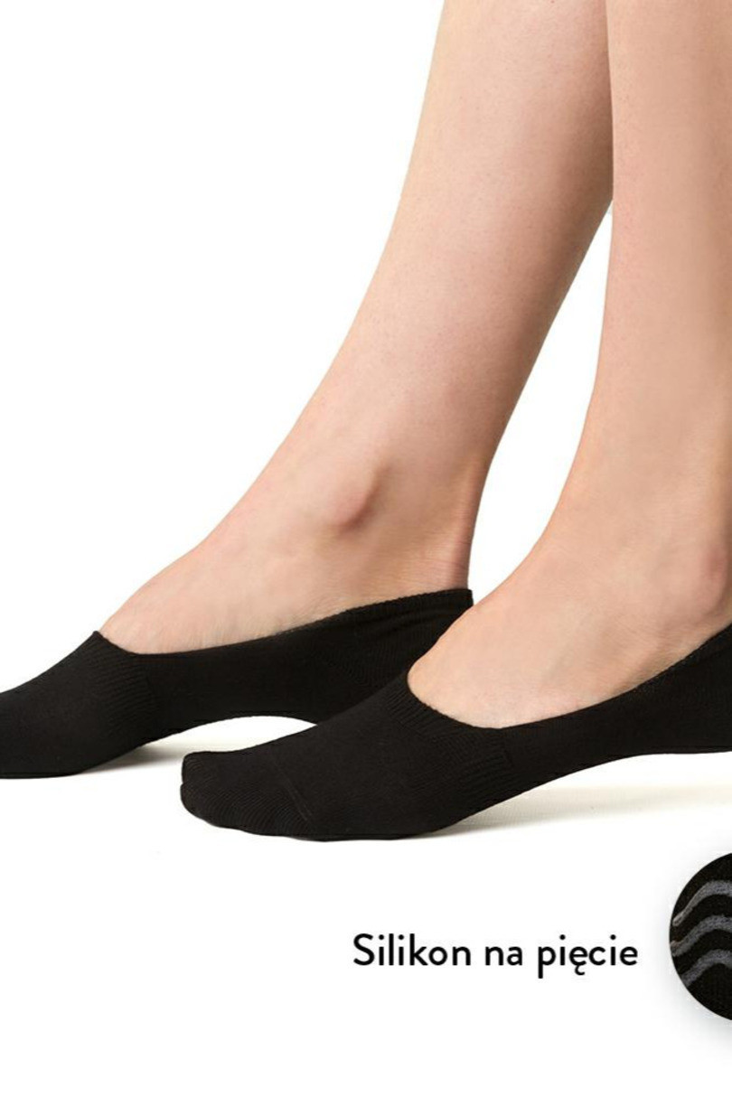 Dámské bavlněné ponožky se silikonem 058 černá 35-37