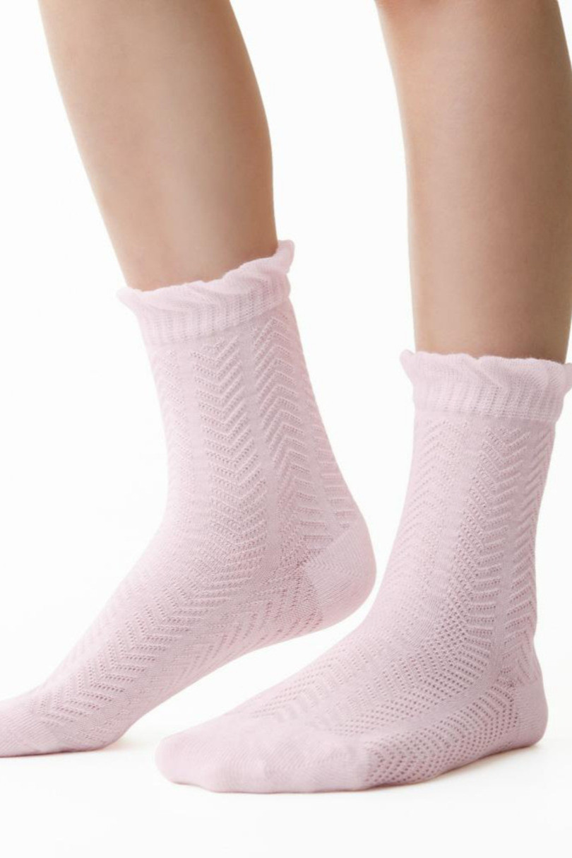 Dívčí vzorované ponožky SOFT 014 světle růžová 26-28