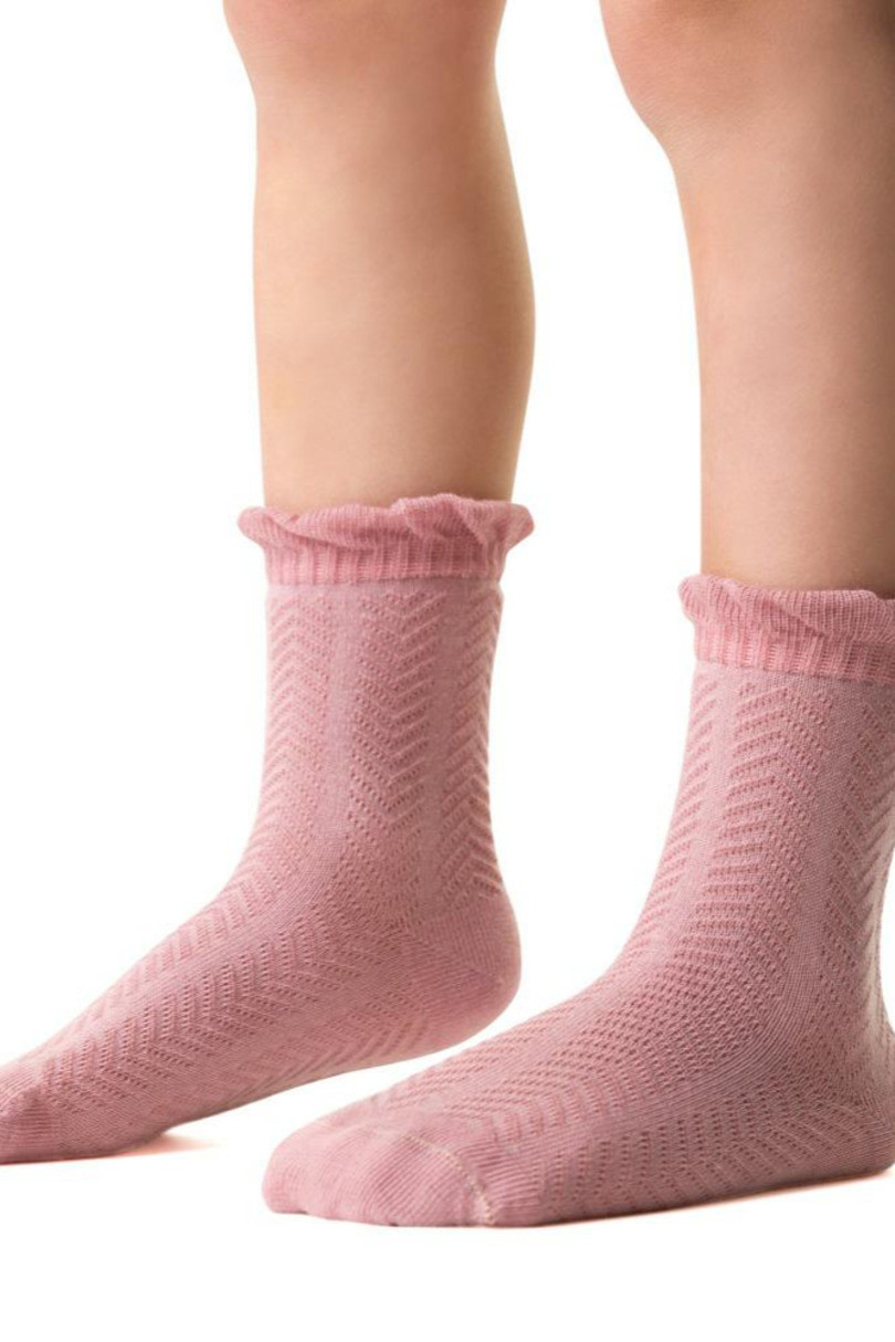 Dívčí vzorované ponožky SOFT 014 Růžová 29-31