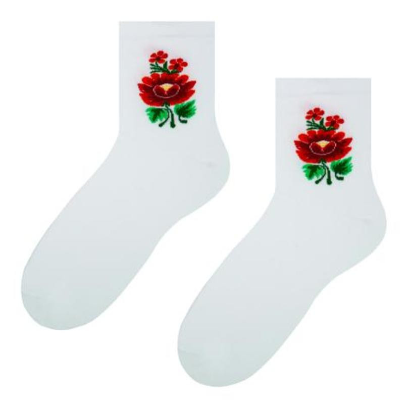 Dámské vzorované ponožky 099 Bílá 35-37