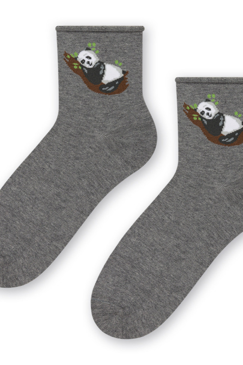 Dámské vzorované ponožky 099 melanžově šedá 35-37