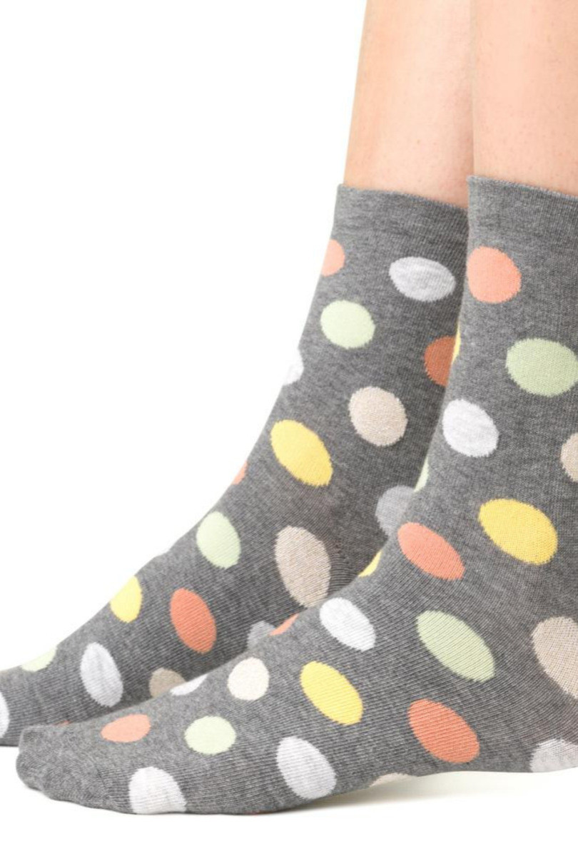 Dámské vzorované ponožky 099 MELANŽOVĚ ŠEDÁ 35-37