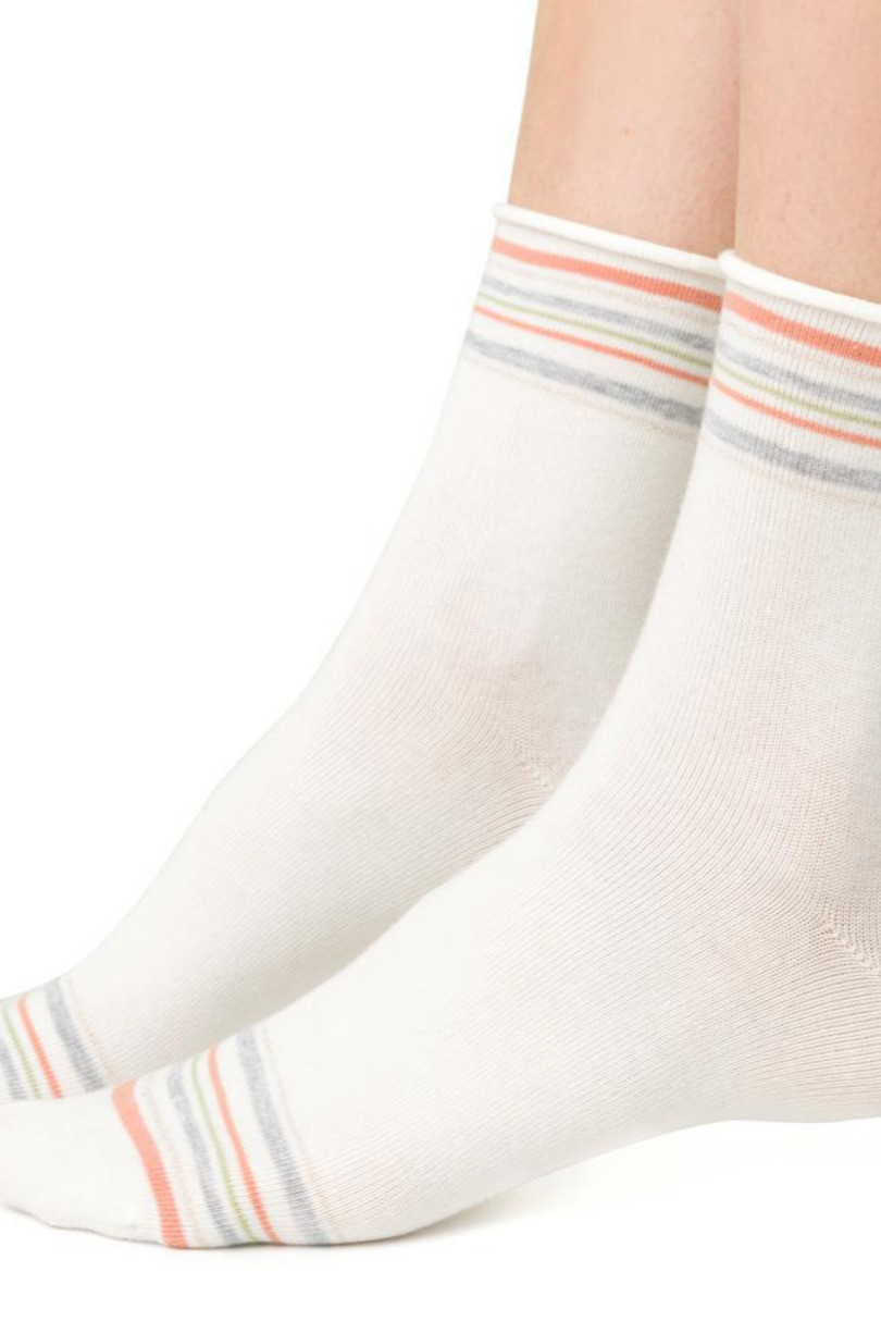 Dámské vzorované ponožky 099 ecru 35-37
