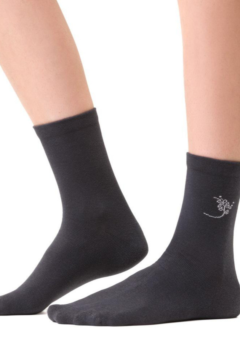 Dámské vzorované ponožky 099 grafit 35-37