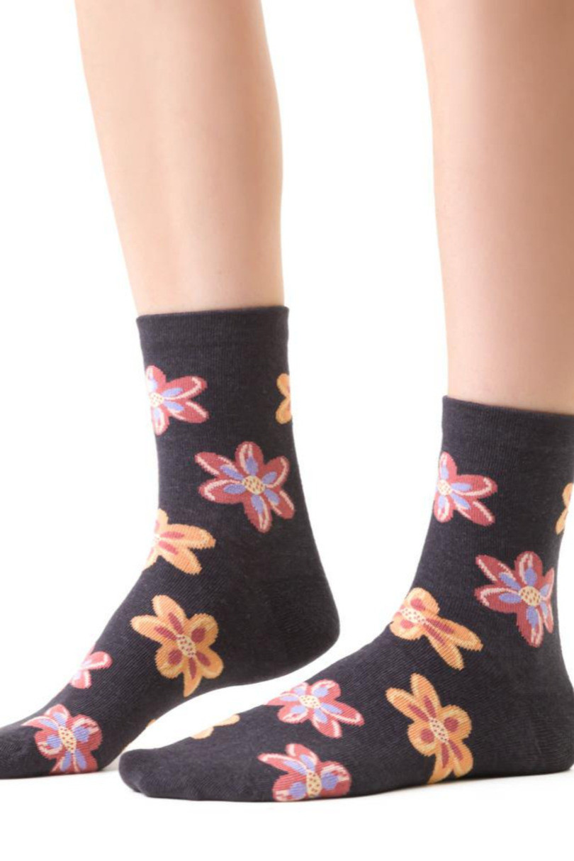 Dámské vzorované ponožky 099 DENIM MÉLANGE 35-37