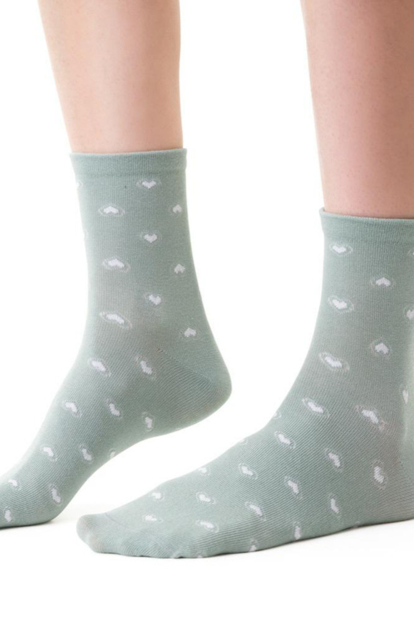 Dámské vzorované ponožky 099 zelená 35-37