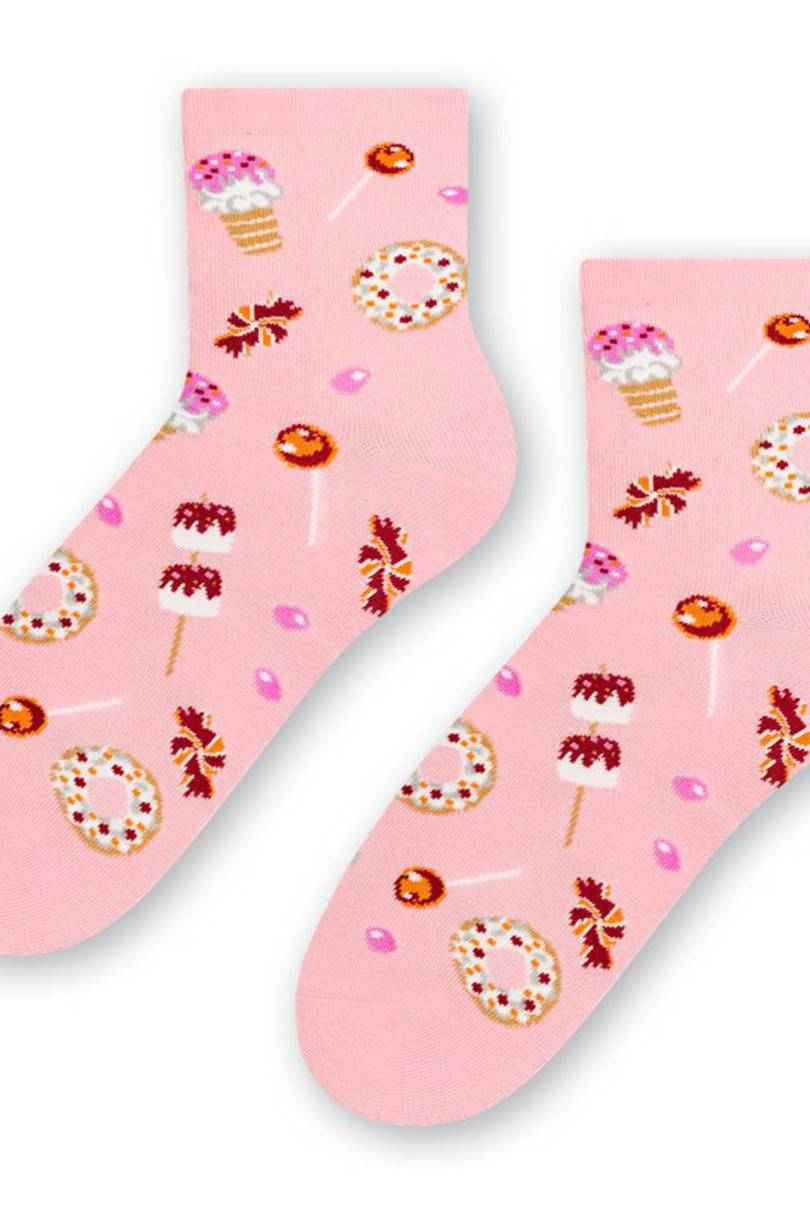 Dámské vzorované ponožky 099 růžová 38-40