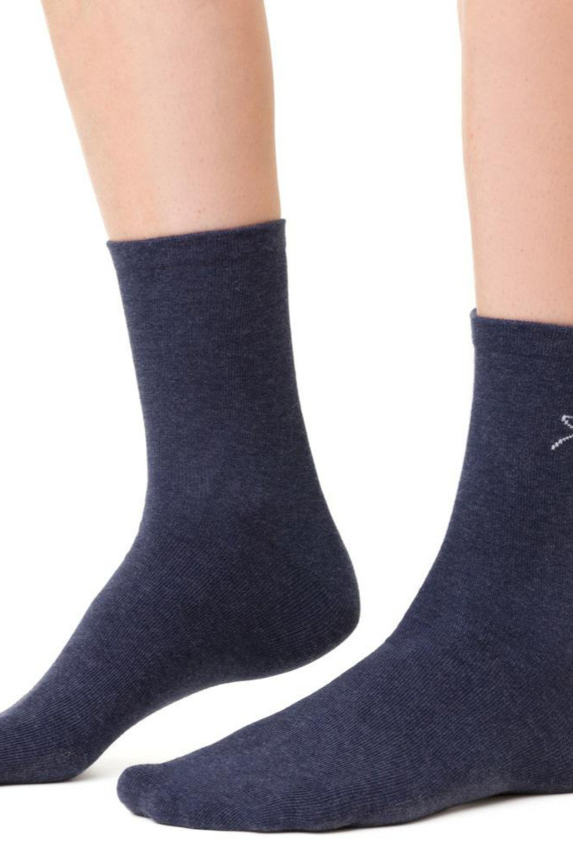 Dámské vzorované ponožky 099 DENIM MÉLANGE 38-40