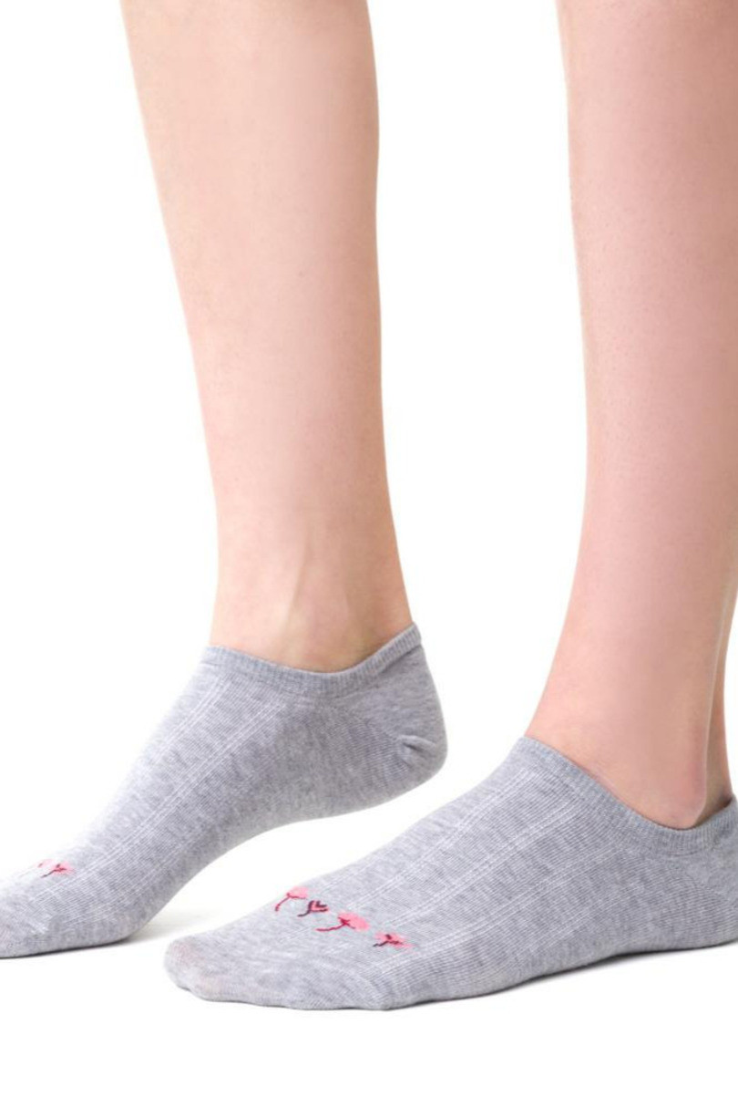 Dámské nízké ponožky 021 MELANŽOVÁ SVĚTLE ŠEDÁ 35-37