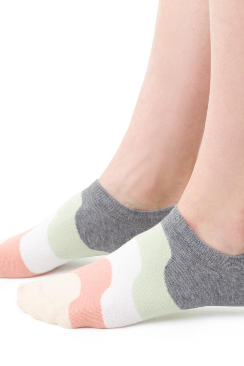 Dámské nízké ponožky 021 MELANŽOVĚ ŠEDÁ 38-40