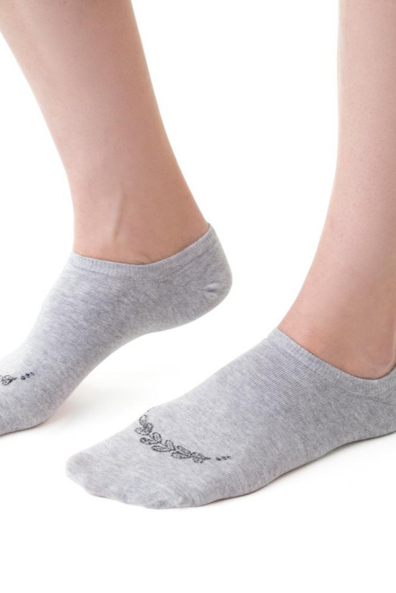 Dámské nízké ponožky 021 MELANŽOVÁ SVĚTLE ŠEDÁ 38-40