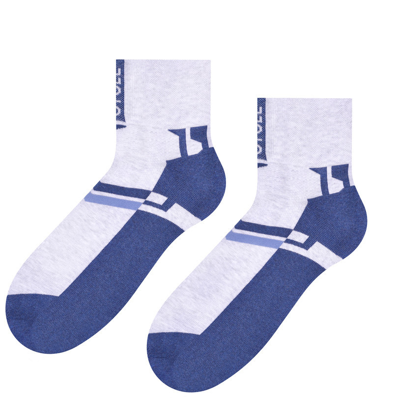 Ponožky na kolo 040 bílá/m.džínovina 44-46
