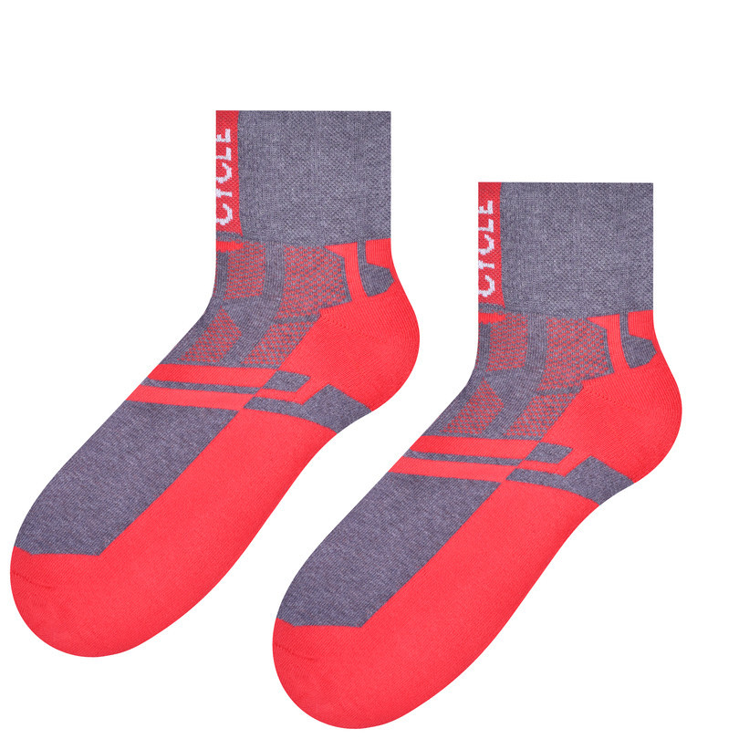 Ponožky na kolo 040 M.šedá/červená 44-46
