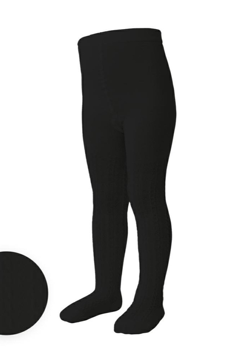 Dívčí vzorované punčochové kalhoty - cop JOY 071 černá 104-110