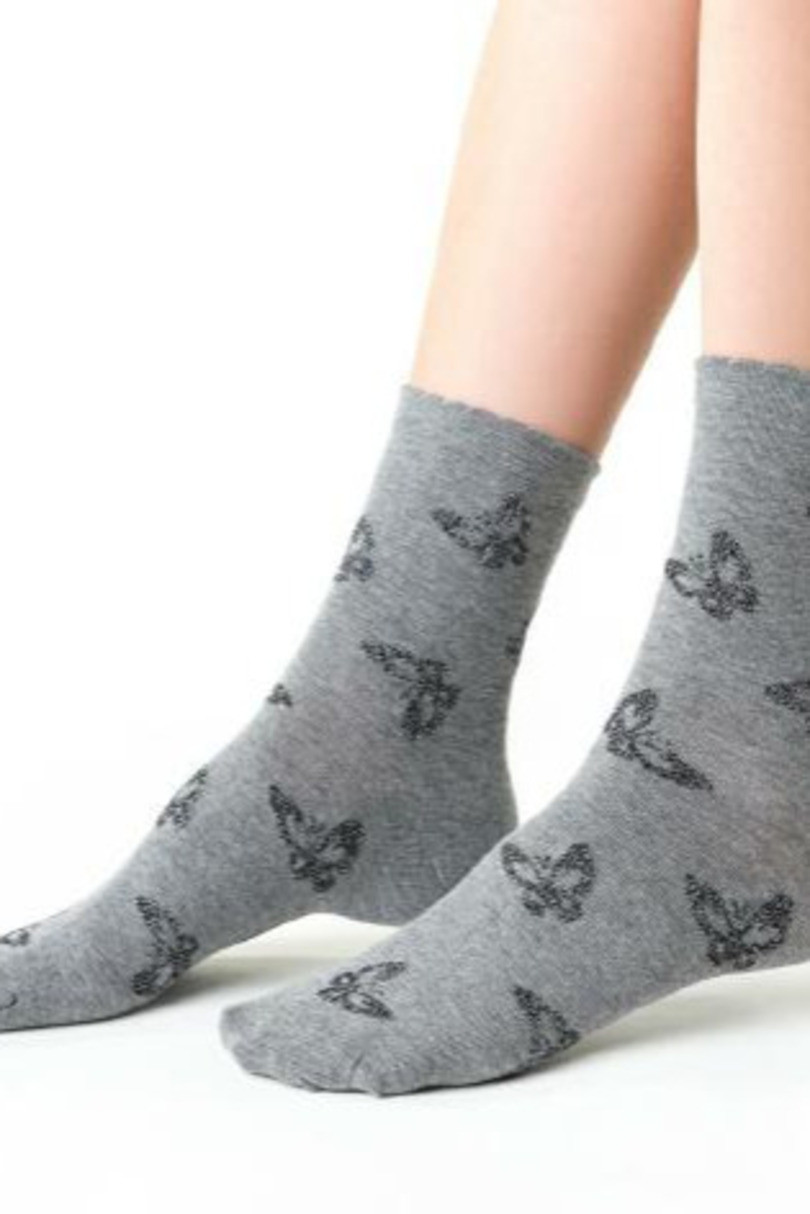 Dámské ponožky COMET LUREX 066 MELANŽOVĚ ŠEDÁ 35-37