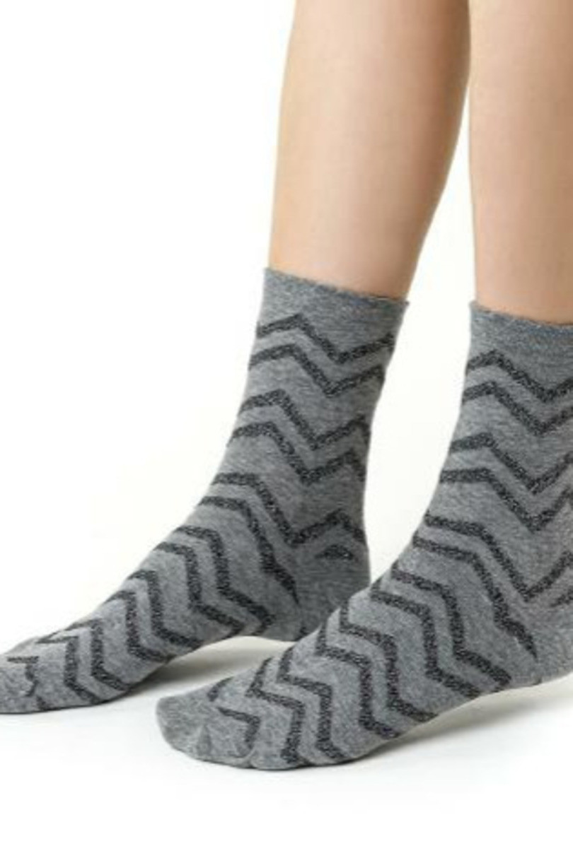 Dámské ponožky COMET LUREX 066 MELANŽOVĚ ŠEDÁ 38-40