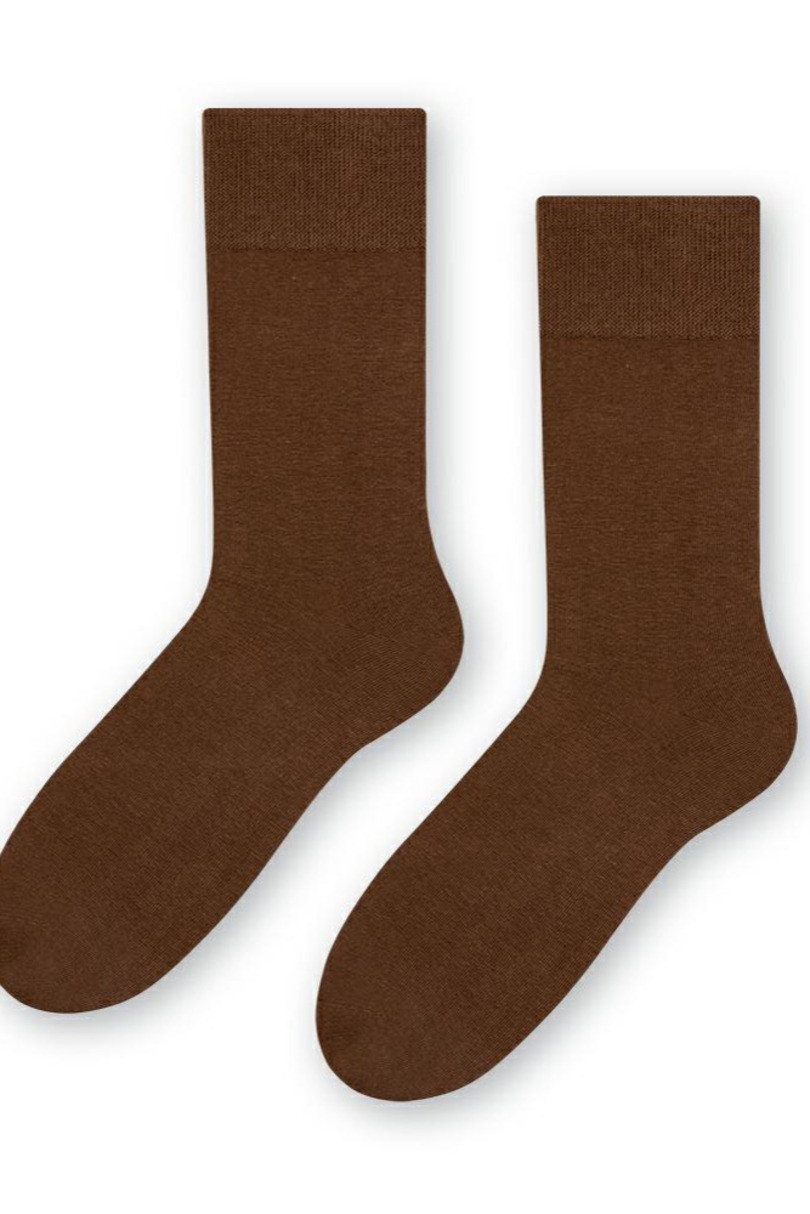 Hladké ponožky k obleku 056 Hnědá 39-41
