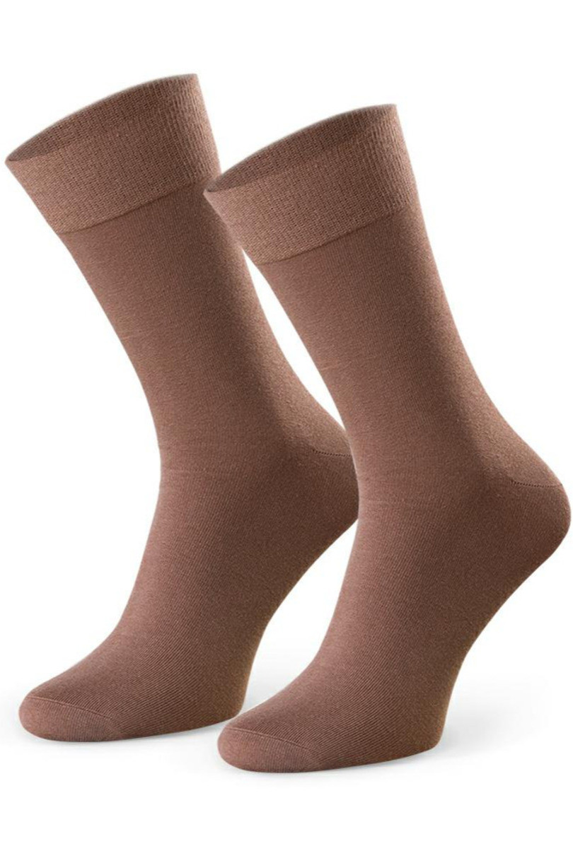 Hladké ponožky k obleku 056 světle hnědá 39-41