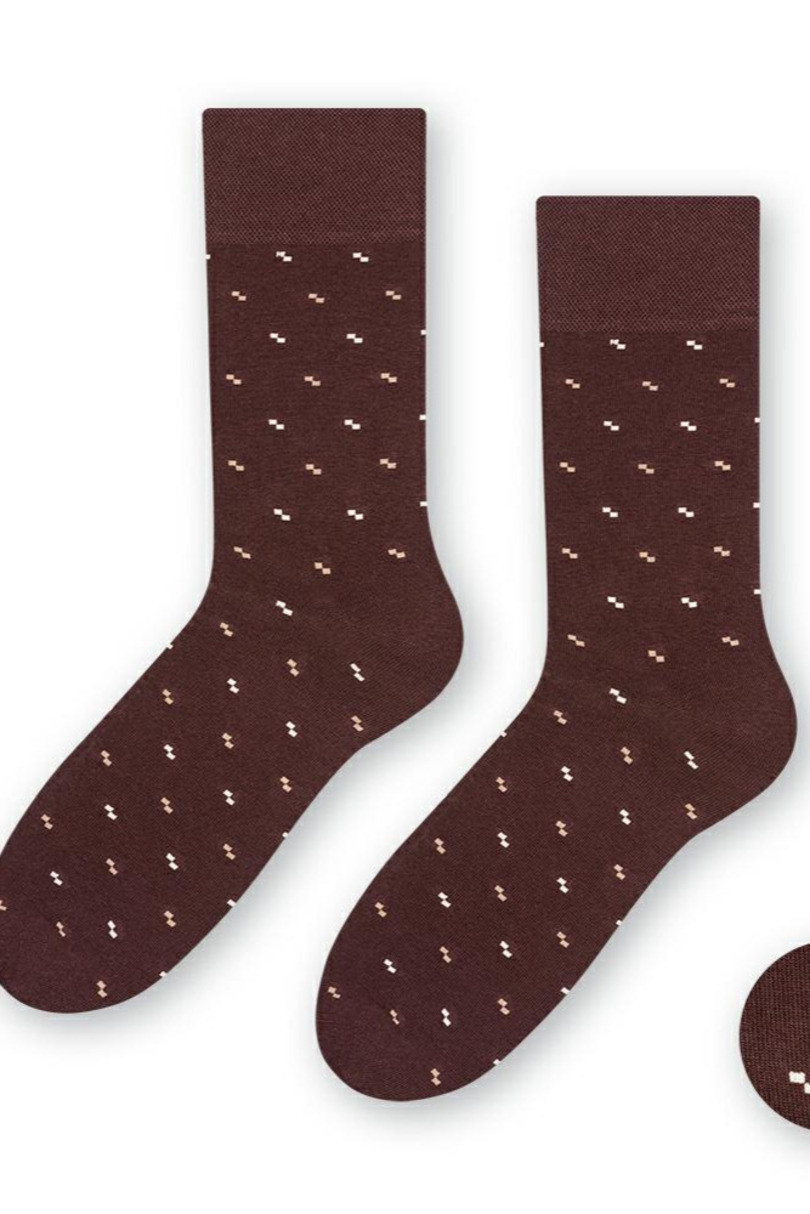 Ponožky k obleku - se vzorem 056 Hnědá 39-41