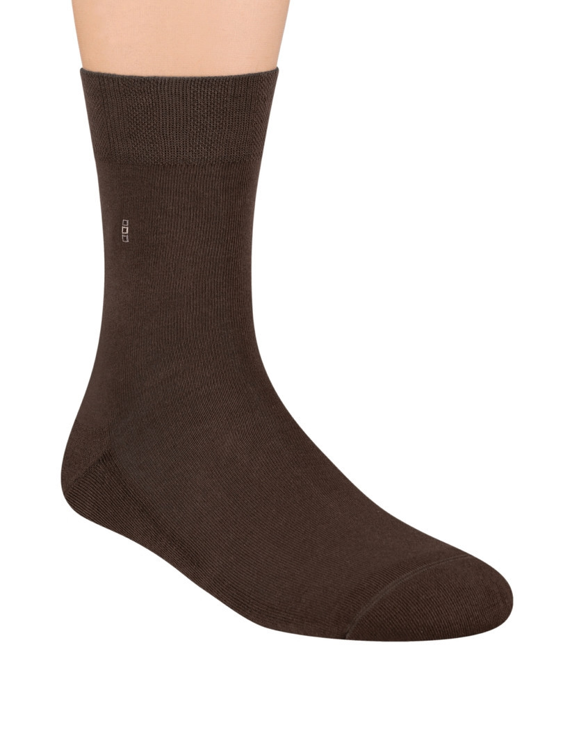 Pánské polofroté ponožky se vzorem 003 Hnědá 42-44