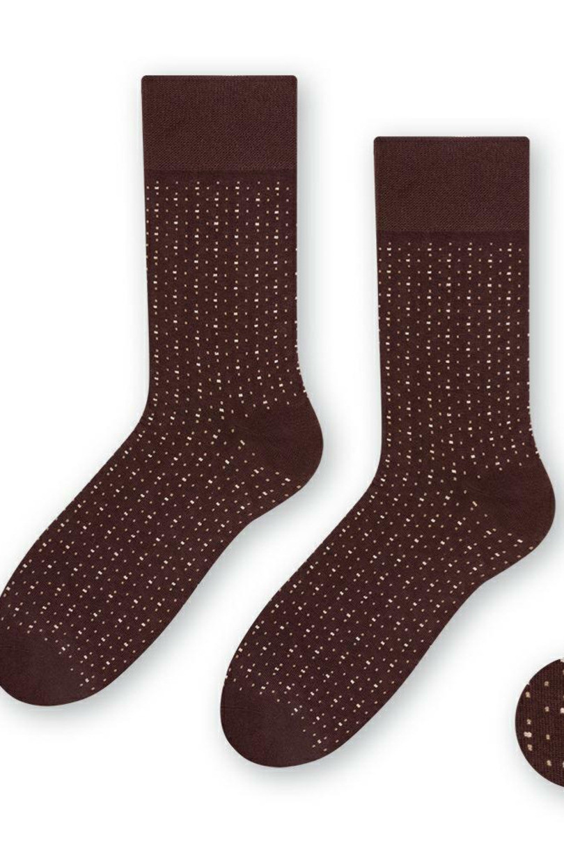 Ponožky k obleku - se vzorem 056 Hnědá 42-44