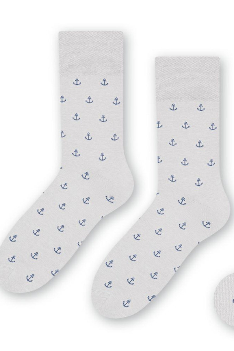 Pánské vzorované ponožky 056 Výprodej světle šedá 45-47